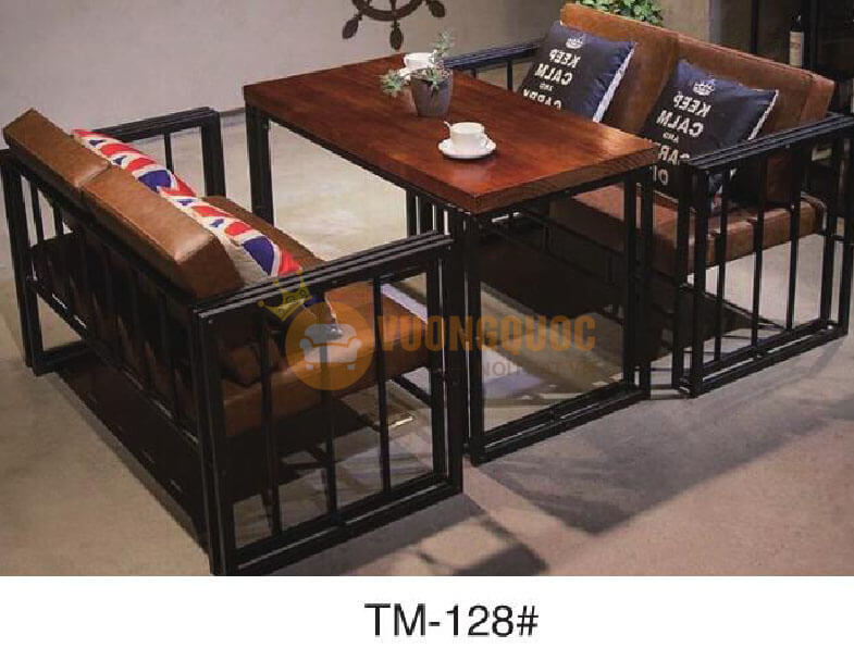 Bộ bàn ghế cafe bằng gỗ HOY TM128-1